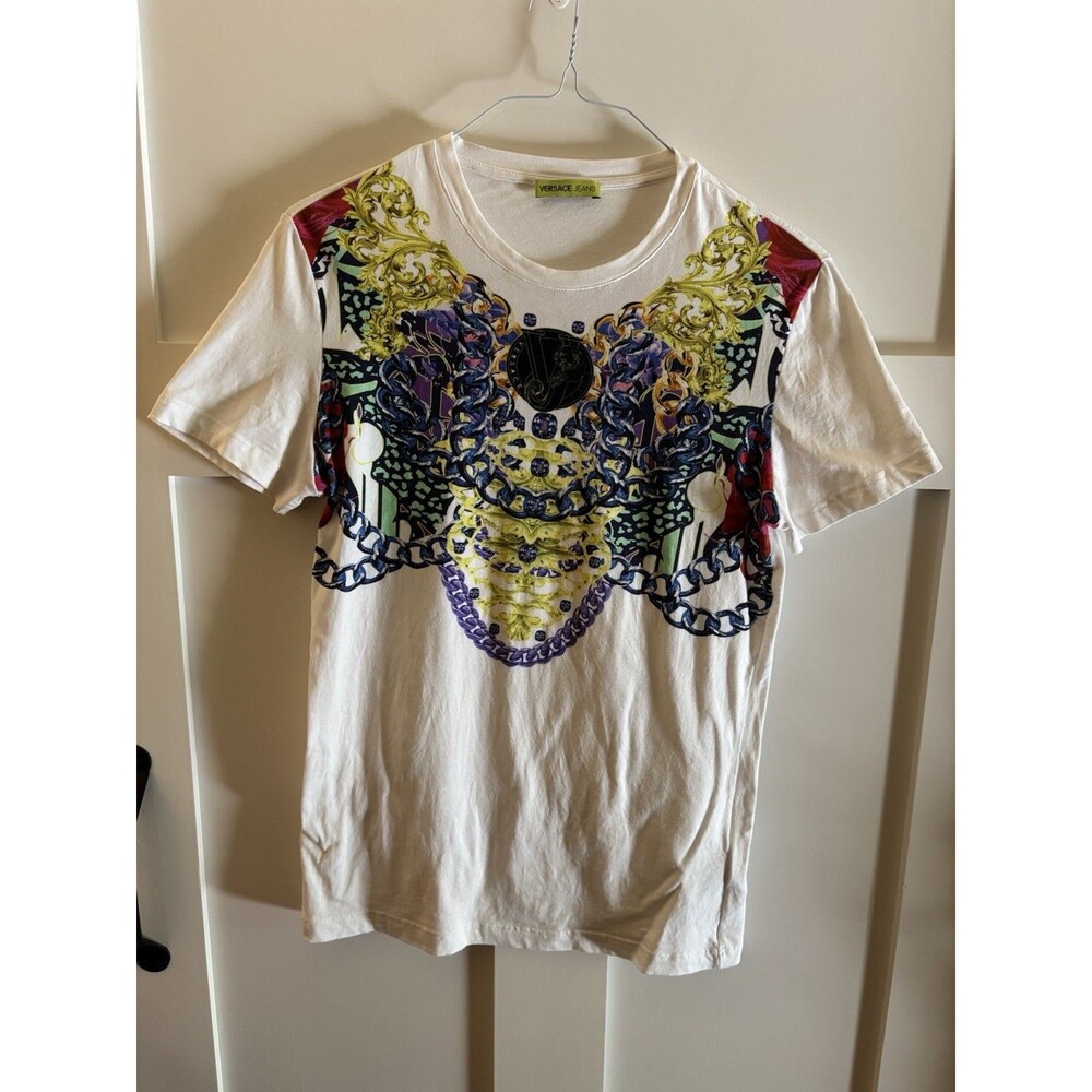 Versace Jeans Graphic Baroque Chain Print T-Shirt Short Sleeve Womens Size M
